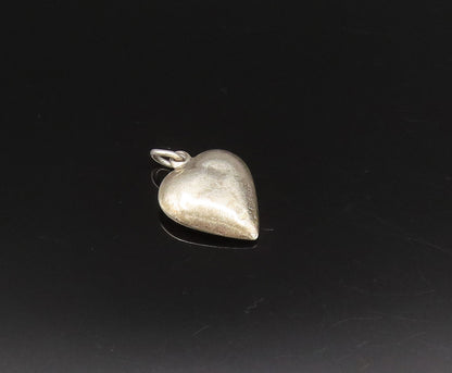 925 Sterling Silver  Vintage Antique Carved Love Hearts Charm Pendant  PT21272