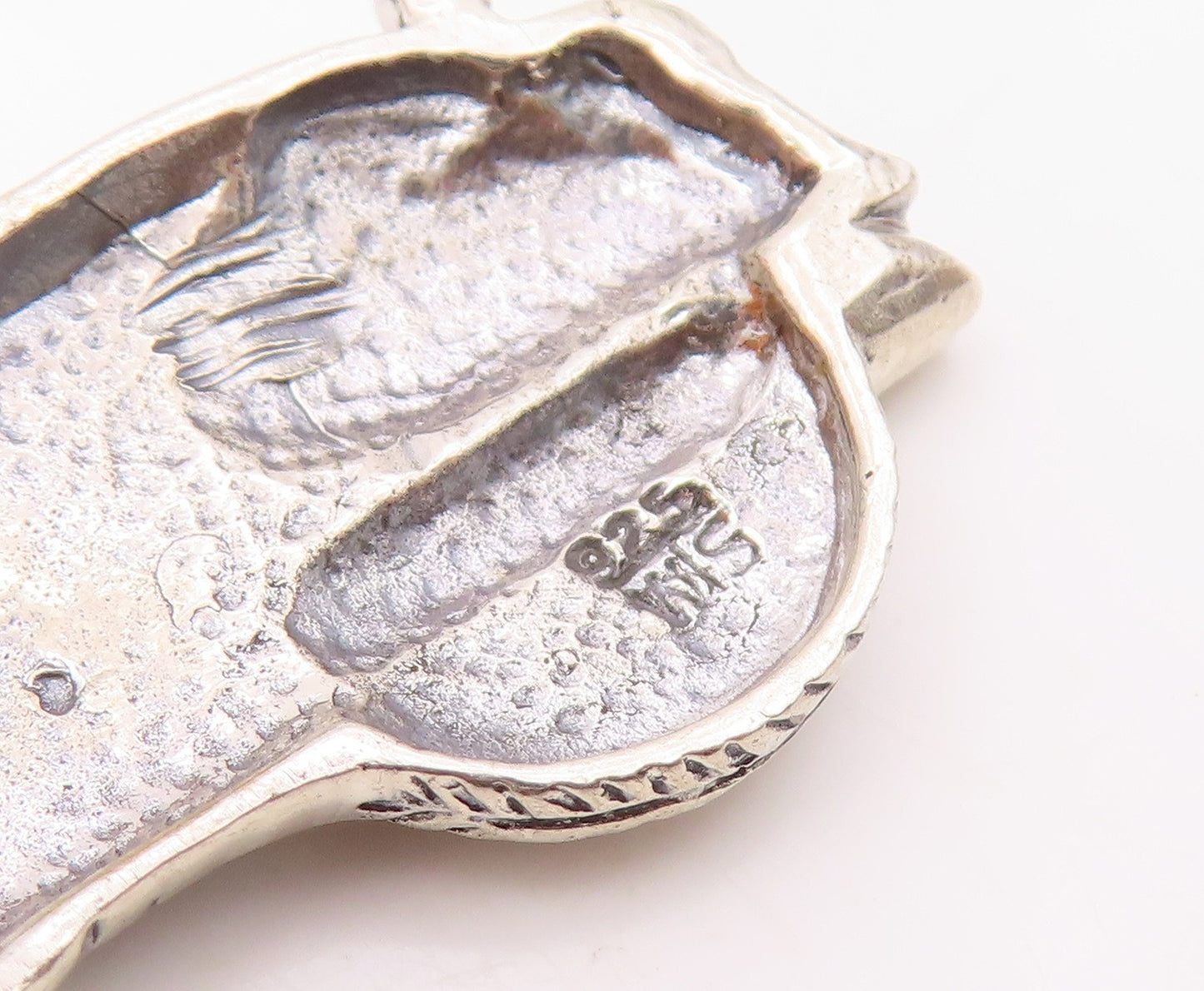 925 Sterling Silver   Vintage Shiny Motorcycle Drop Pendant  PT18252