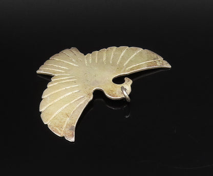 925 Sterling Silver  Vintage Minimalist Flying Bird Drop Pendant  PT21891