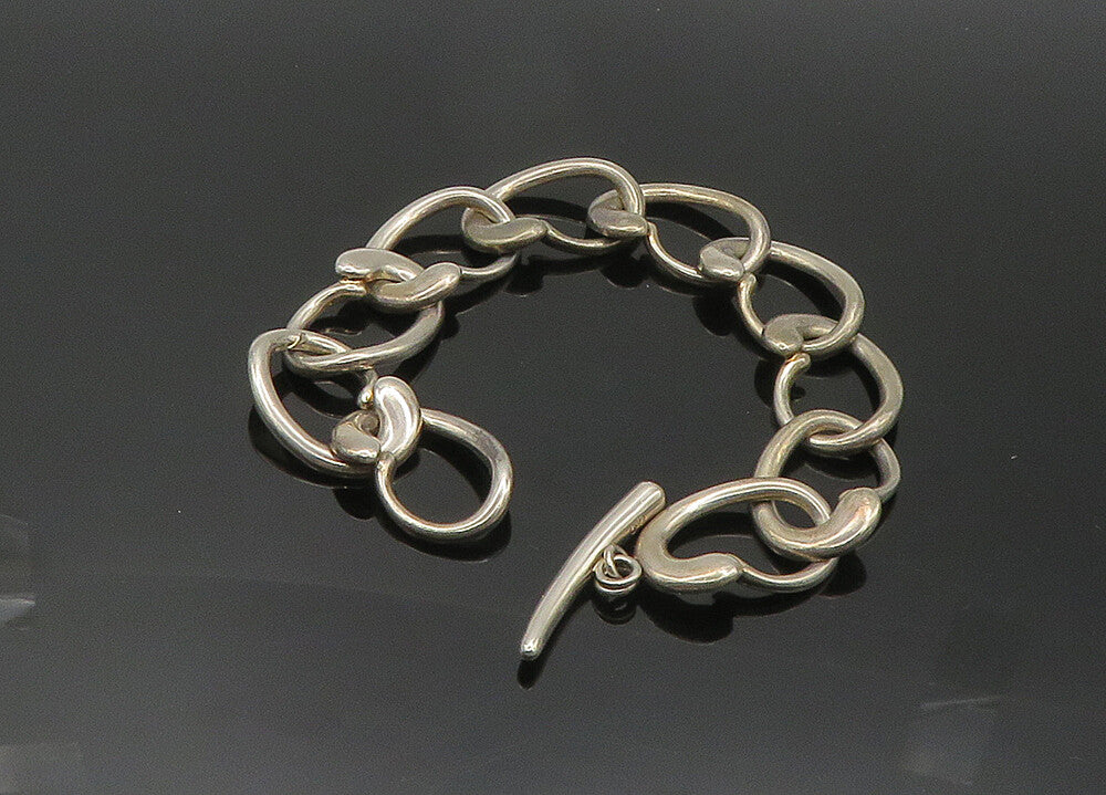 LONDON LINKS 925 Silver  Vintage Shiny Round Link Chain Bracelet  BT8369
