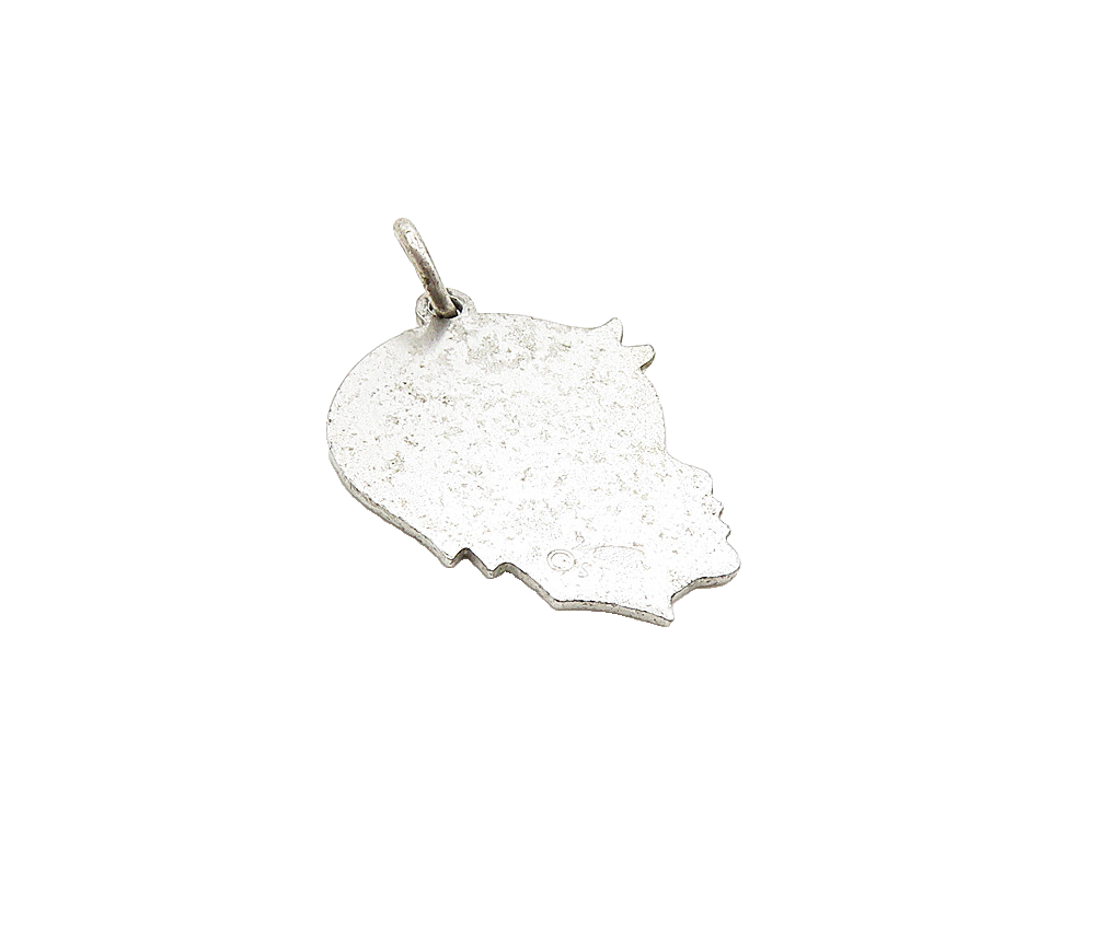925 Sterling Silver  Vintage Shiny Etched Stephen 82256 Pendant  PT6918