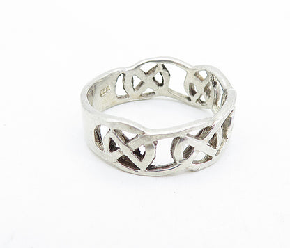 925 Sterling Silver  Vintage Shiny Pretzel Knot Design Band Ring Sz 11  RG5972