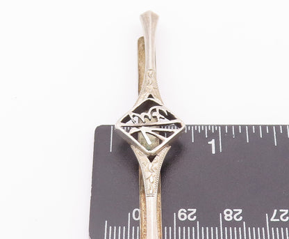 925 Sterling Silver Vintage Tie Clip CHINESE Designer Cut Swirly Carved  TR3707