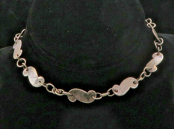 925 Sterling Silver  Vintage Dark Tone Smooth Swirl Chain Necklace  NE2701