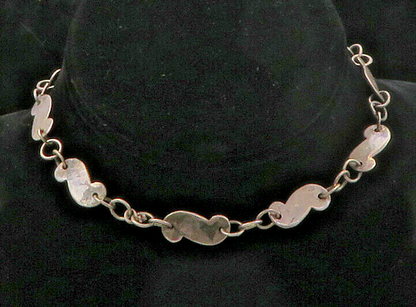 925 Sterling Silver  Vintage Dark Tone Smooth Swirl Chain Necklace  NE2701