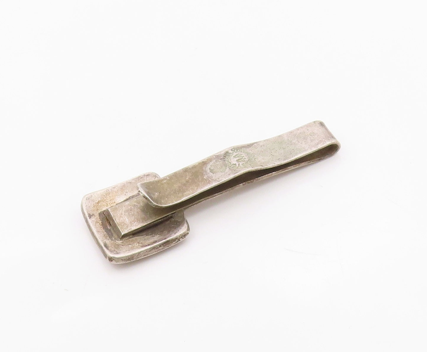 MEXICO 925 Sterling Silver   Vintage Oxidized Letter T Square Tie Clip  TR2041