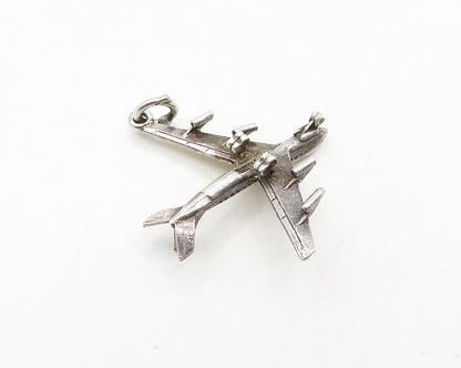 925 Sterling Silver  Vintage Petite Airplane Motif Pendant  PT15538