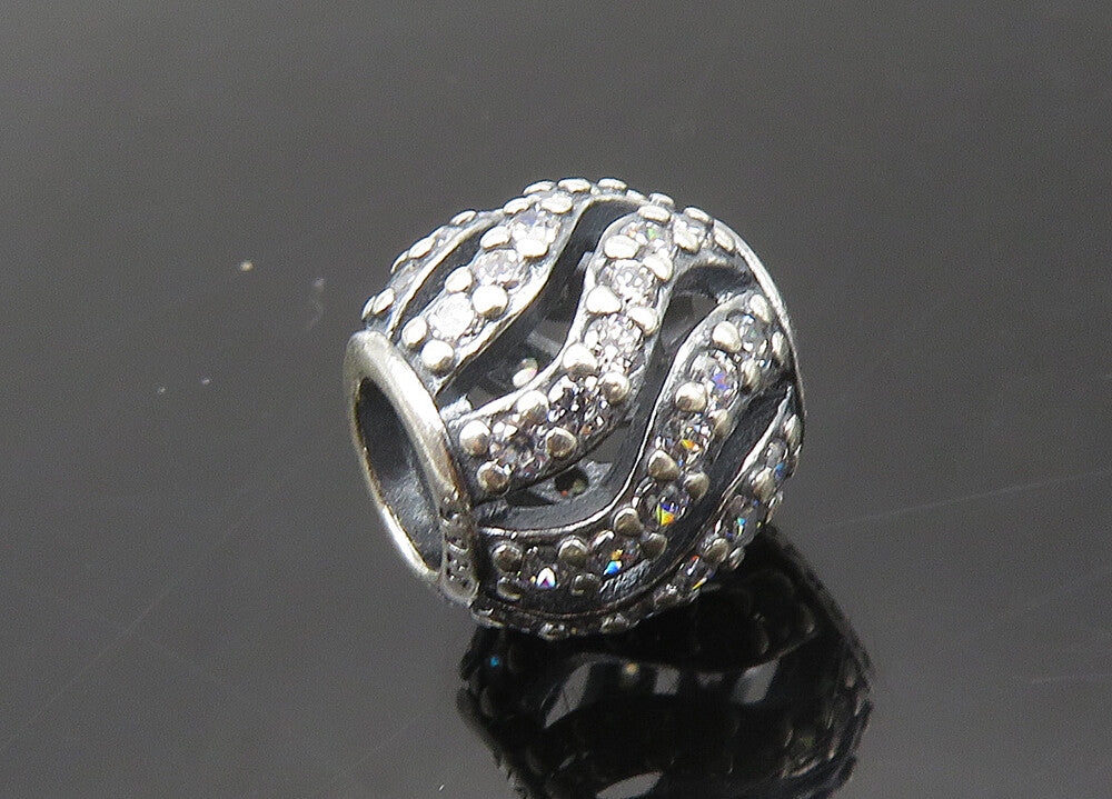 PANDORA 925 Sterling Silver  Vintage Cubic Zirconia Slide Pendant  PT16487