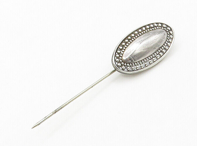 TOWLE 925 Sterling Silver  Vintage Shiny Oval Bubble Border Lapel Pin  TR2244