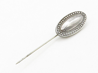 TOWLE 925 Sterling Silver  Vintage Shiny Oval Bubble Border Lapel Pin  TR2244