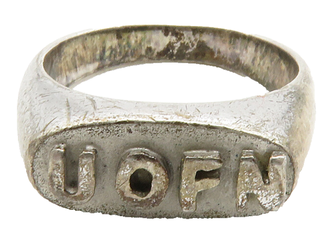 KINNEY 925 Sterling Silver  Vintage UOFN Square Dome Band Ring Sz 5  RG13143