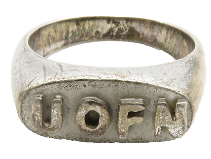 KINNEY 925 Sterling Silver  Vintage UOFN Square Dome Band Ring Sz 5  RG13143
