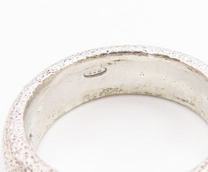925 Sterling Silver Vintage Ring Modernist Textured Dome Band  Sz 7  RG36904