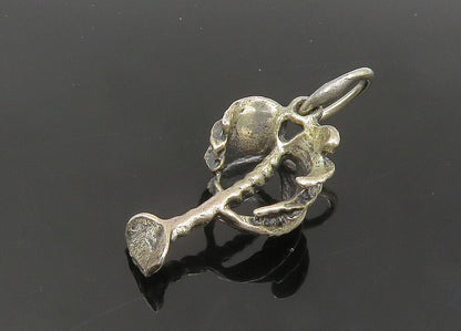 925 Sterling Silver  Vintage Petite Oxidized Palm Tree Motif Pendant  PT17151