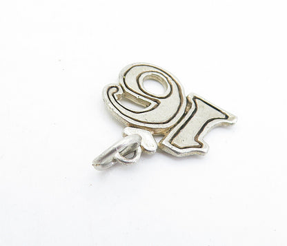 925 Sterling Silver  Vintage Sweet Sixteen Love Heart Drop Pendant  PT4671
