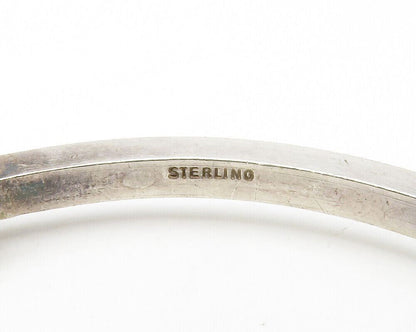 925 Sterling Silver  Vintage Shiny Two Tone Wrapped Bangle Bracelet  BT5533