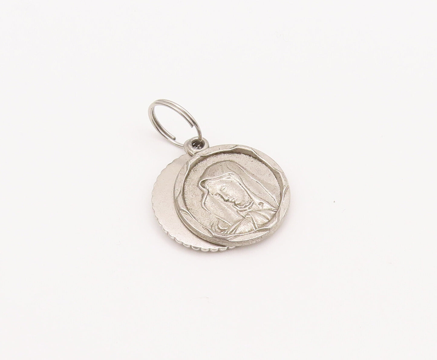 925 Sterling Silver Vintage Pendant Religious Carved Mother Mary Coins  PT23123