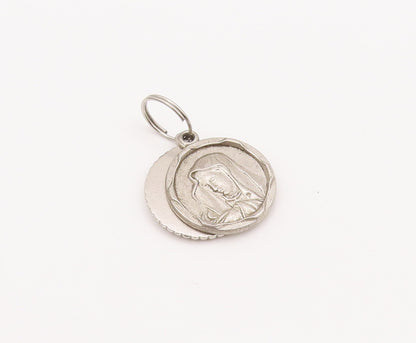 925 Sterling Silver Vintage Pendant Religious Carved Mother Mary Coins  PT23123