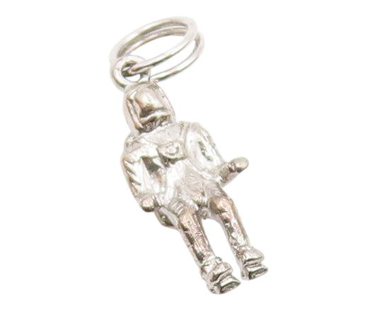 925 Sterling Silver  Vintage Petite Shiny Astronaut Drop Pendant  PT18949