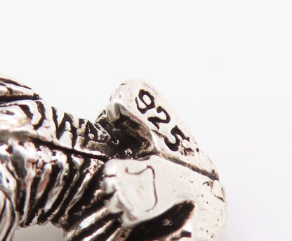 925 Sterling Silver Vintage Pendant Tiger Striped Dog Charm (MOVES)  PT24726