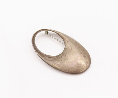 925 Sterling Silver Vintage Brooch Pin JEZLAINE Designer Cut Letter 'O'  BP10792