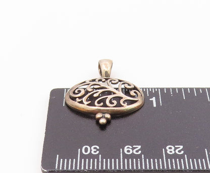 925 Sterling Silver  Vintage Openwork Vine Cutout Drop Pendant  PT21413