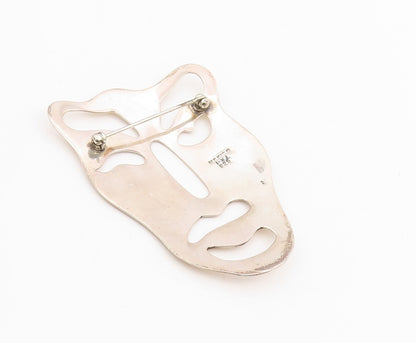 925 Sterling Silver Vintage Brooch MEXICO Minimalist Surrealist Face  BP11970