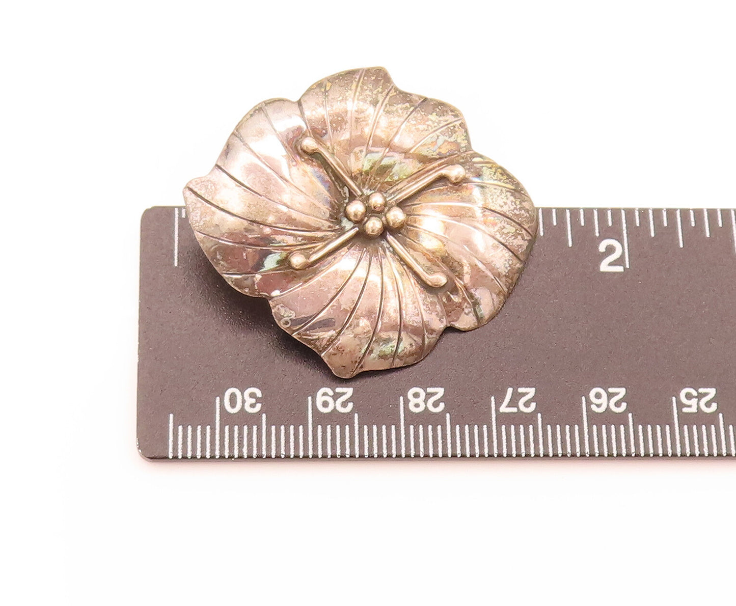 CAROL FELLEY 925 Sterling Silver Vintage 4 Petal Cutout Floral Earrings EG12467