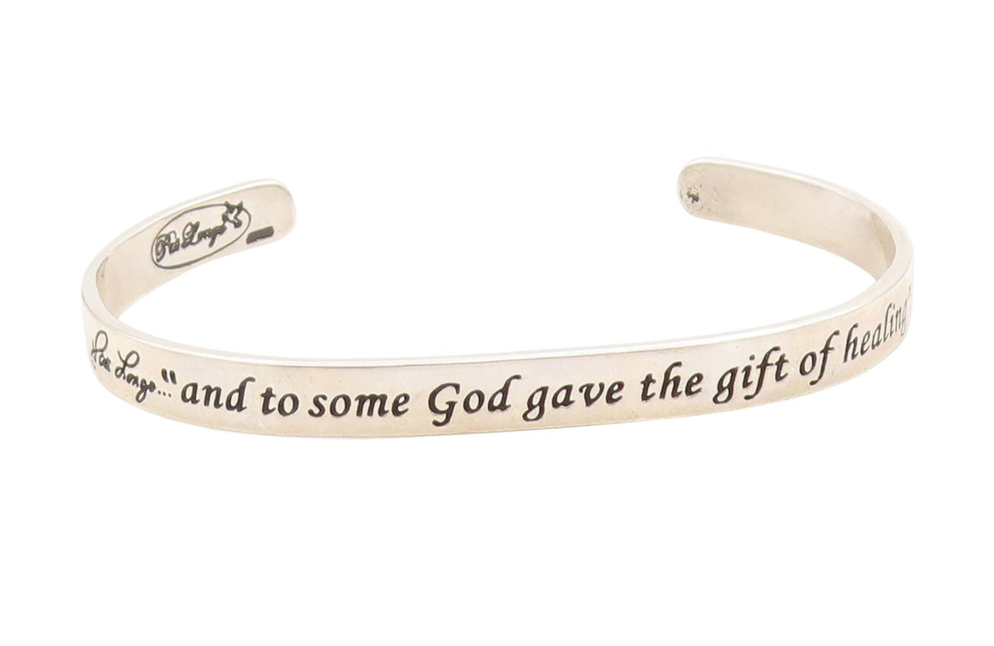 925 Sterling Silver Vintage Bracelet PAT LONGO Engraved Serenity Prayer  BT11642