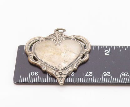 TOWLE 925 Silver  Vintage Antique Floral Swirl Love Heart Pendant  PT21020
