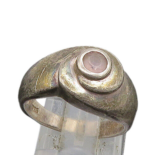 925 Sterling Silver   Vintage Amethyst Dark Tone Smooth Band Ring Sz 6 RG23366