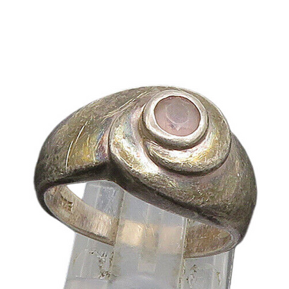 925 Sterling Silver   Vintage Amethyst Dark Tone Smooth Band Ring Sz 6 RG23366