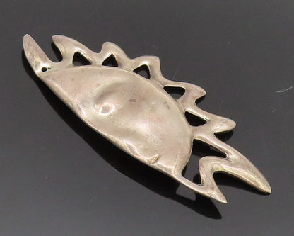 MEXICO 925 Sterling Silver  Vintage Hammered Rising Sun Brooch Pin  BP10314