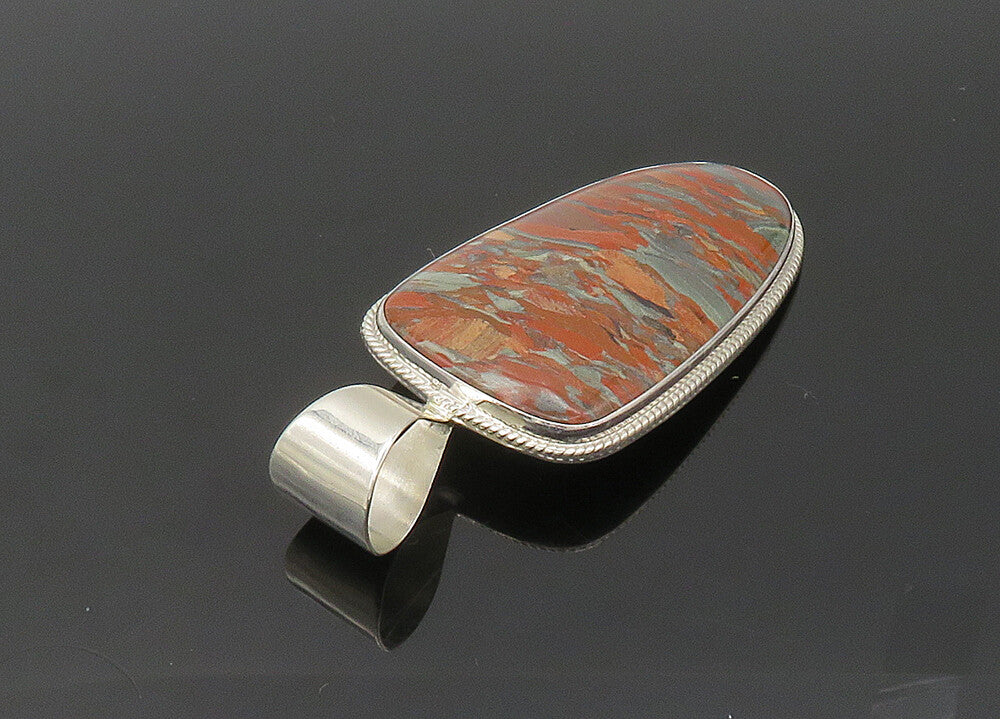 DTR JAY KING 925 Sterling Silver  Vintage Striped Jasper Pendant  PT16567