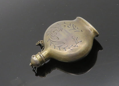 RUSSIA 925 Silver  Vintage Antique Floral Vine Etched Bottle (OPENS)  TR2889
