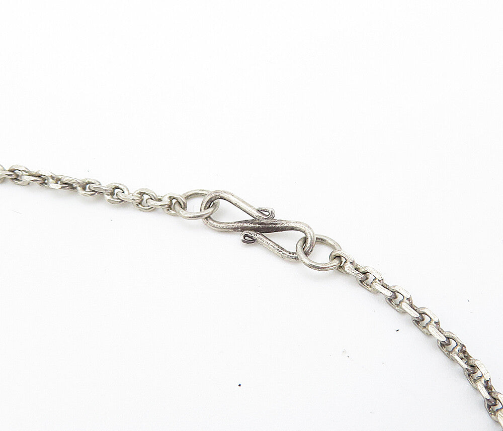 925 Sterling Silver & 18K GOLD  Vintage 2 Tone Pattern Chain Necklace  NE1332