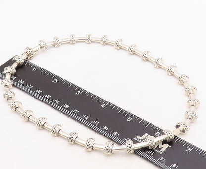 14K Gold 925 Sterling Silver Vintage Necklace KRYPELL Carved Beads  NE4368