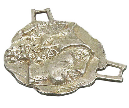925 Sterling Silver  Vintage Heavy Large Sculpted Face Profile Pendant PT19016