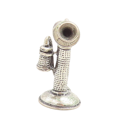 925 Sterling Silver Vintage Pendant DANECRAFT 3D Old Telephone Charm  PT23692