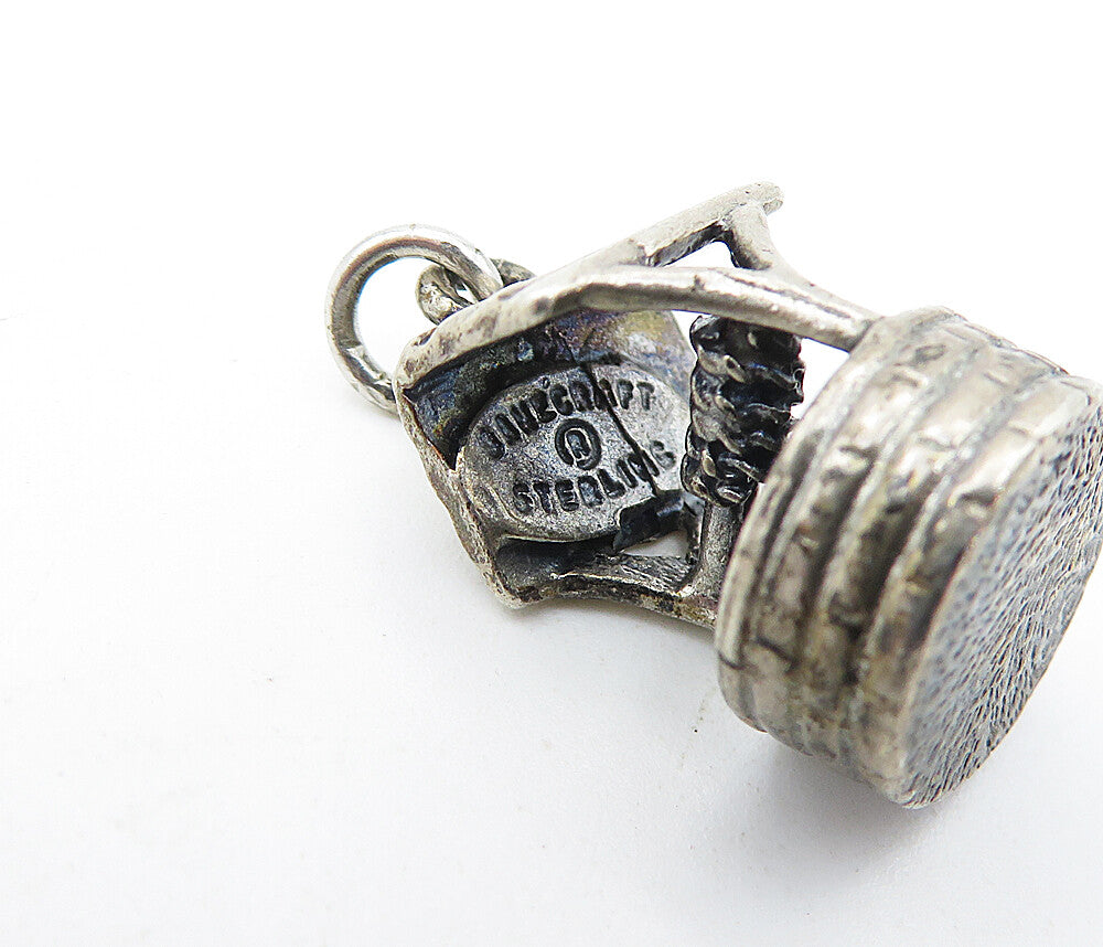 DANECRAFT 925 Silver  Vintage Dark Tone Water Well Motif Drop Pendant  PT4708