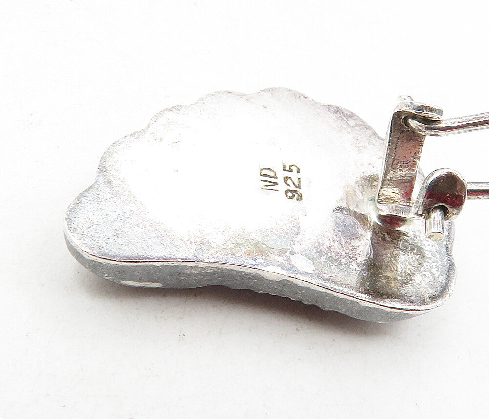 925 Sterling Silver  Vintage Shiny Scalloped Non Pierce Drop Earrings  EG4730