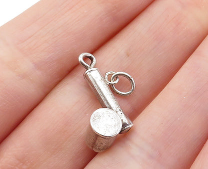 925 Sterling Silver  Vintage Petite Shiny Hollow Design Drop Pendant  PT4804