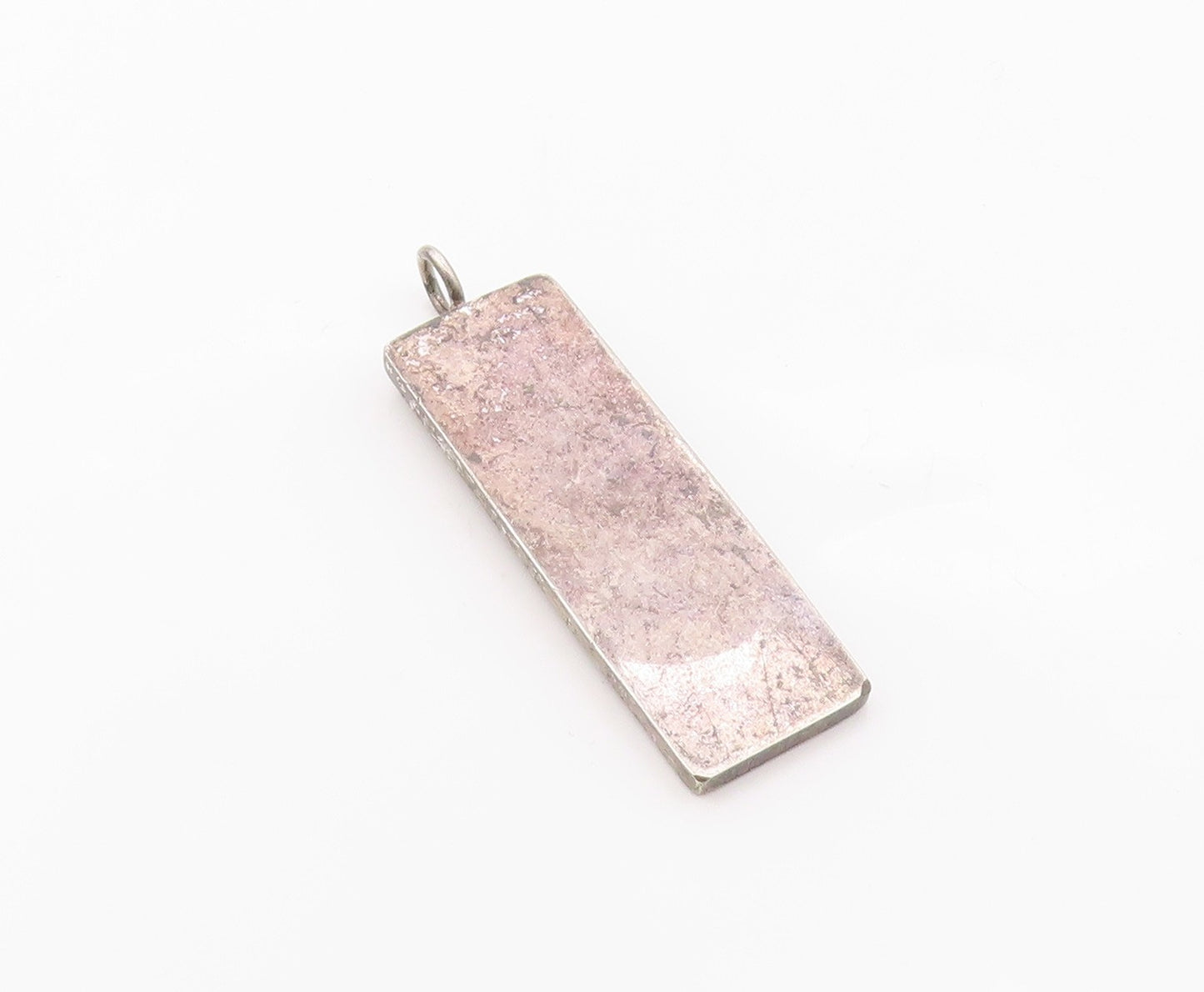925 Sterling Silver Vintage Pendant Minimalist Geometric Jubilee Ingot   PT26319