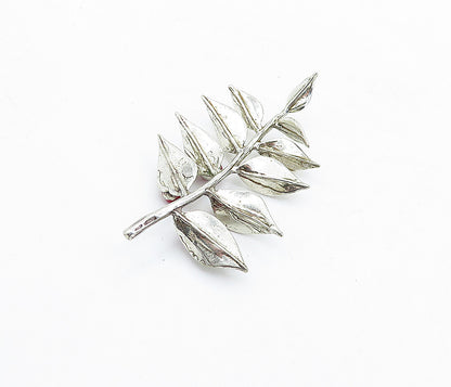925 Sterling Silver  Vintage Enamel Coated Floral Leaf Vine Trinket  TR1251