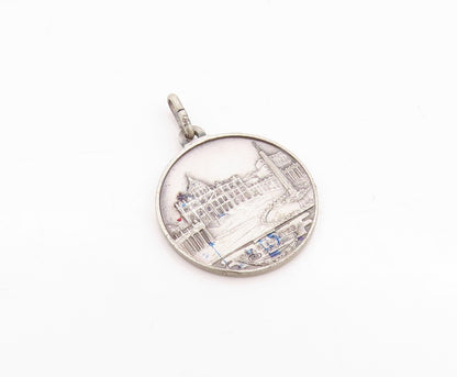 925 Sterling Silver Vintage Pendant Antique Pope John Paul II Coin  PT24724
