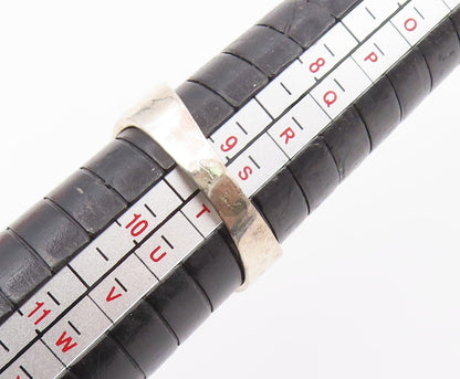 925 Sterling Silver Vintage Ring Classic Enamel Yin Yang Band  Sz 9.5  RG36585
