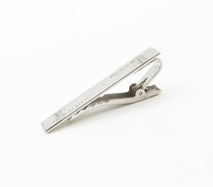STEVAL 925 Sterling Silver  Vintage Sparkling Detail Smooth Tie Clip  TR2144