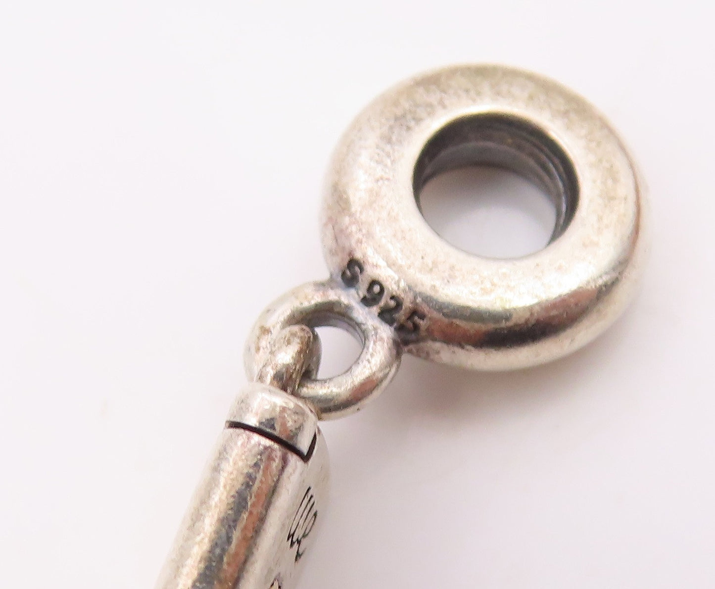PANDORA 925 Silver & 14K GOLD  Vintage We Love You Card Motif Pendant  PT17863