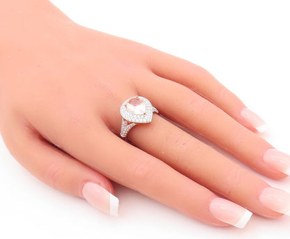 925 Sterling Silver Vintage Ring Rose Gold Plated Drop 2 Tone CZ  Sz 7  RG29321