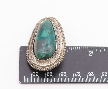ISRAEL 925 Sterling Silver  Vintage Cabochon Cut Eilat Stone Brooch Pin BP3268